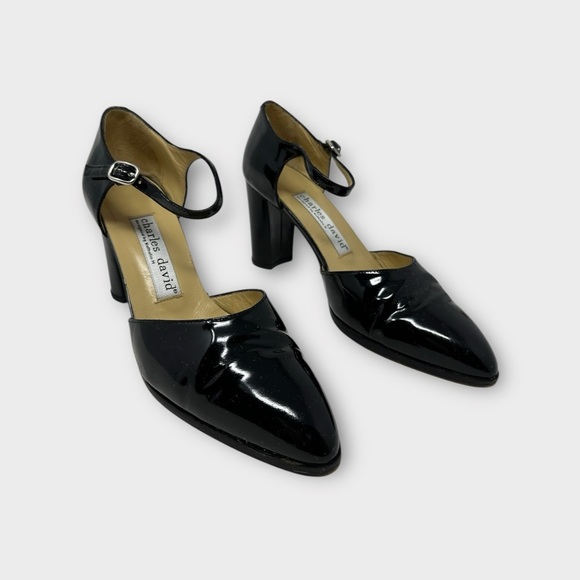 Charles David Patent Leather Mary Jane Block Heels Black Size 7 - Picture 6 of 8